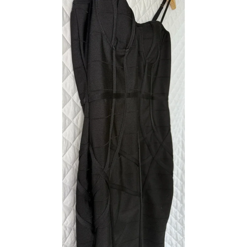 Bodycon Hot Haute‎ Monde Black Spaghetti Corset Dress Size L